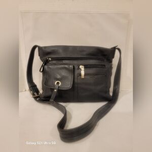 STONE‎ & COMPANY BLACK LEATHER CROSSBODY HANDBAG